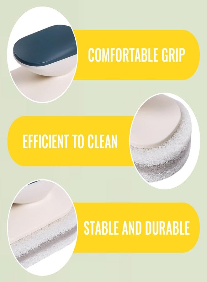Sunicon Sponge No-Scratch Scouring Pad Brush, with Comfortable Handle,Cleaning Brush for Kitchen Bathroom Bathtub Toilet Swiming Pool, Dish Sponge Cleaning Scrubber(Blue) - Image 4